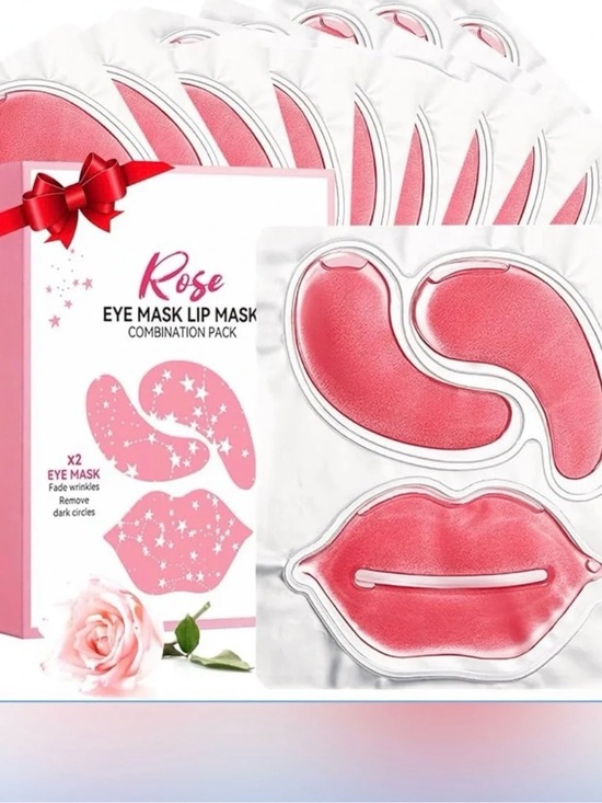 Other - Rose Eye & Lip Mask Set – Hydrating Pink Gel Patches